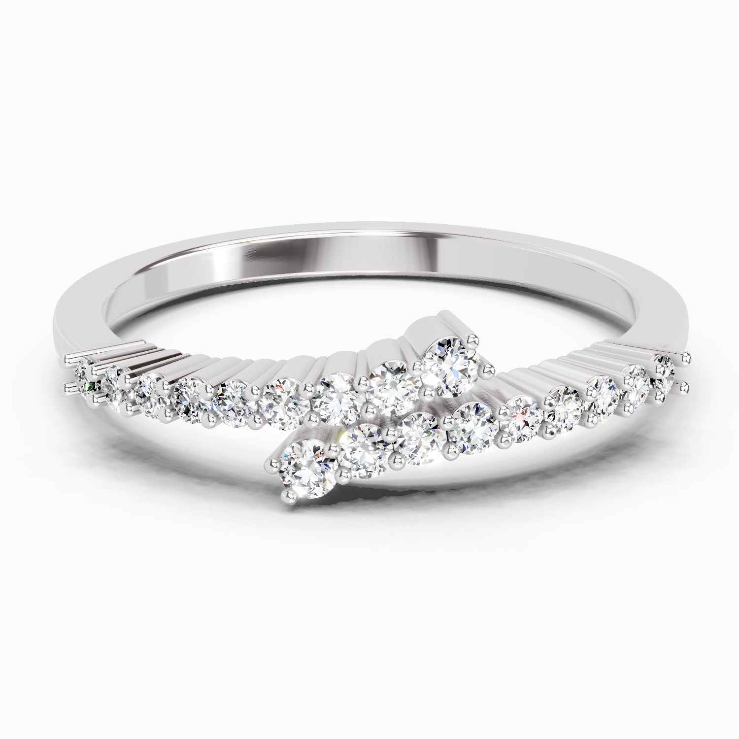 0.18 Ct Round Fashion Ring | 14K White Gold