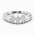 0.14 Ct Round Shape Diamond Cluster Ring | 14K White Gold