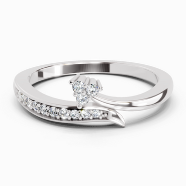 0.09 Ct Round Fashion Ring | 14K White Gold