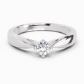 0.16 Ct Round Solitaire Ring | 14K White Gold