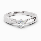 0.16 Ct Round Solitaire Ring | 14K White Gold
