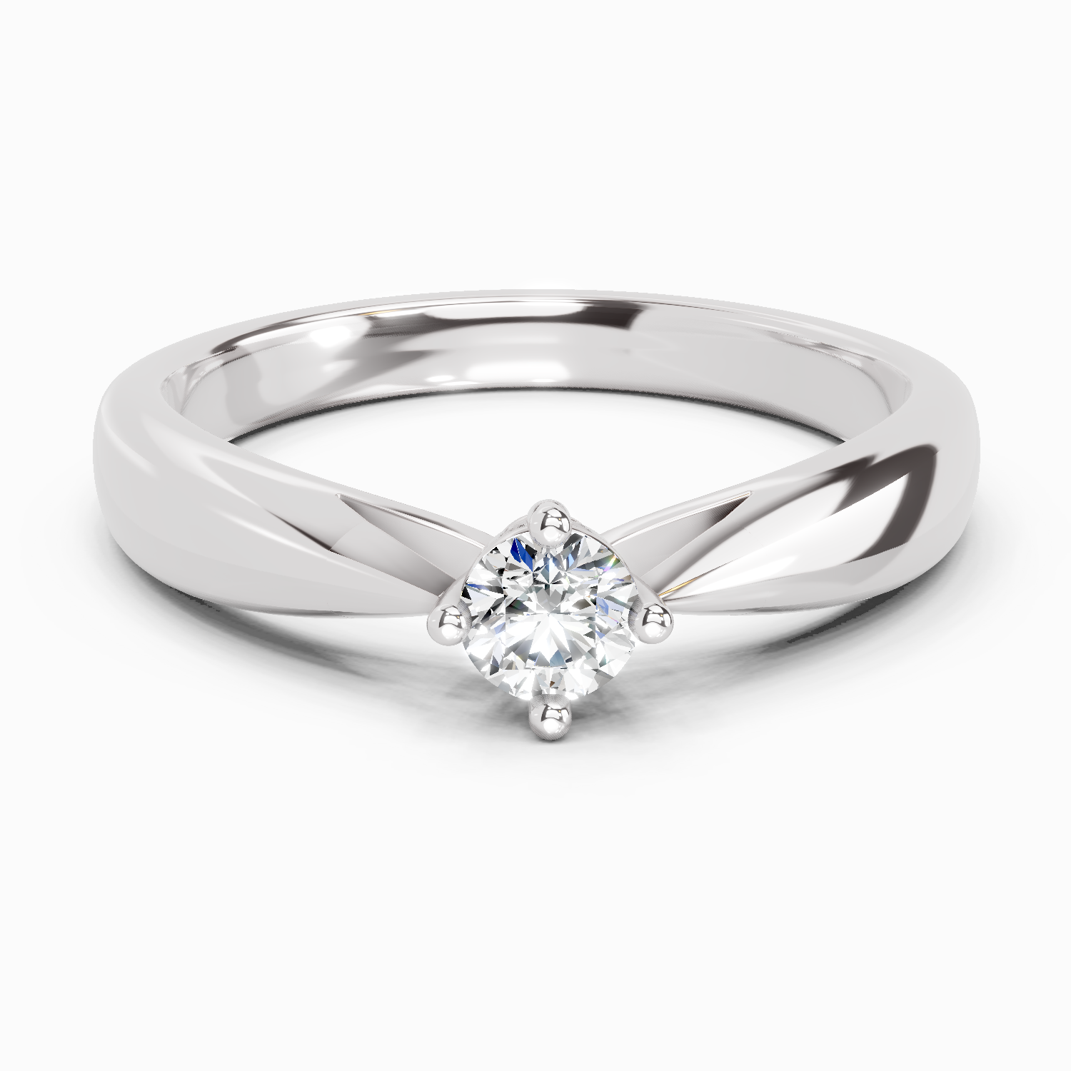 0.16 Ct Round Solitaire Ring | 14K White Gold