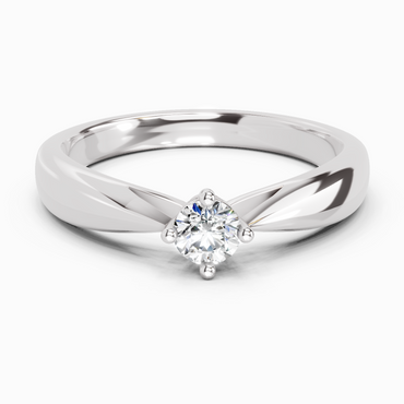 0.16 Ct Round Solitaire Ring | 14K White Gold