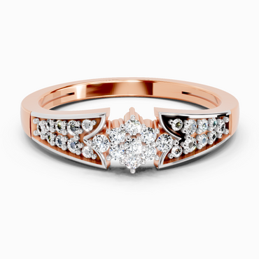 0.21 Ct Round Cluster Ring | 14K Rose Gold