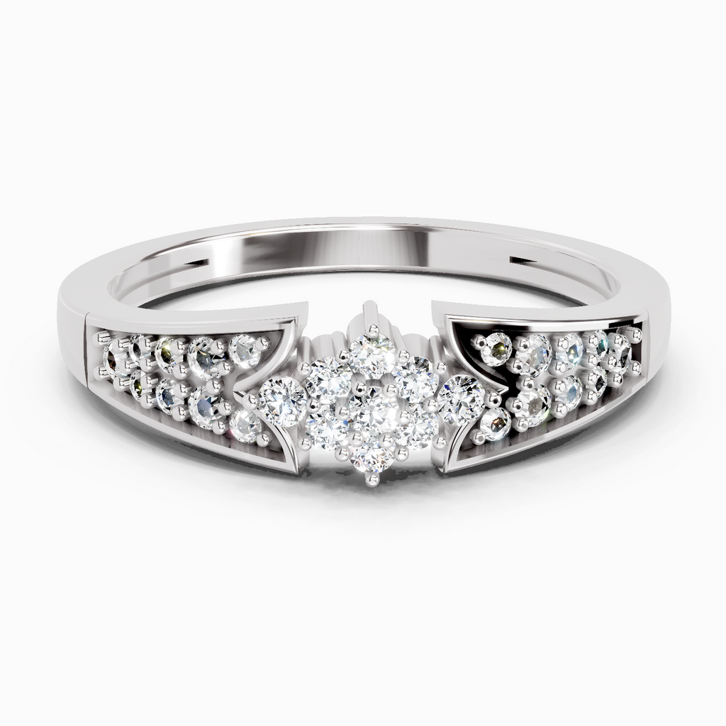 0.21 Ct Round Cluster Ring | 14K White Gold