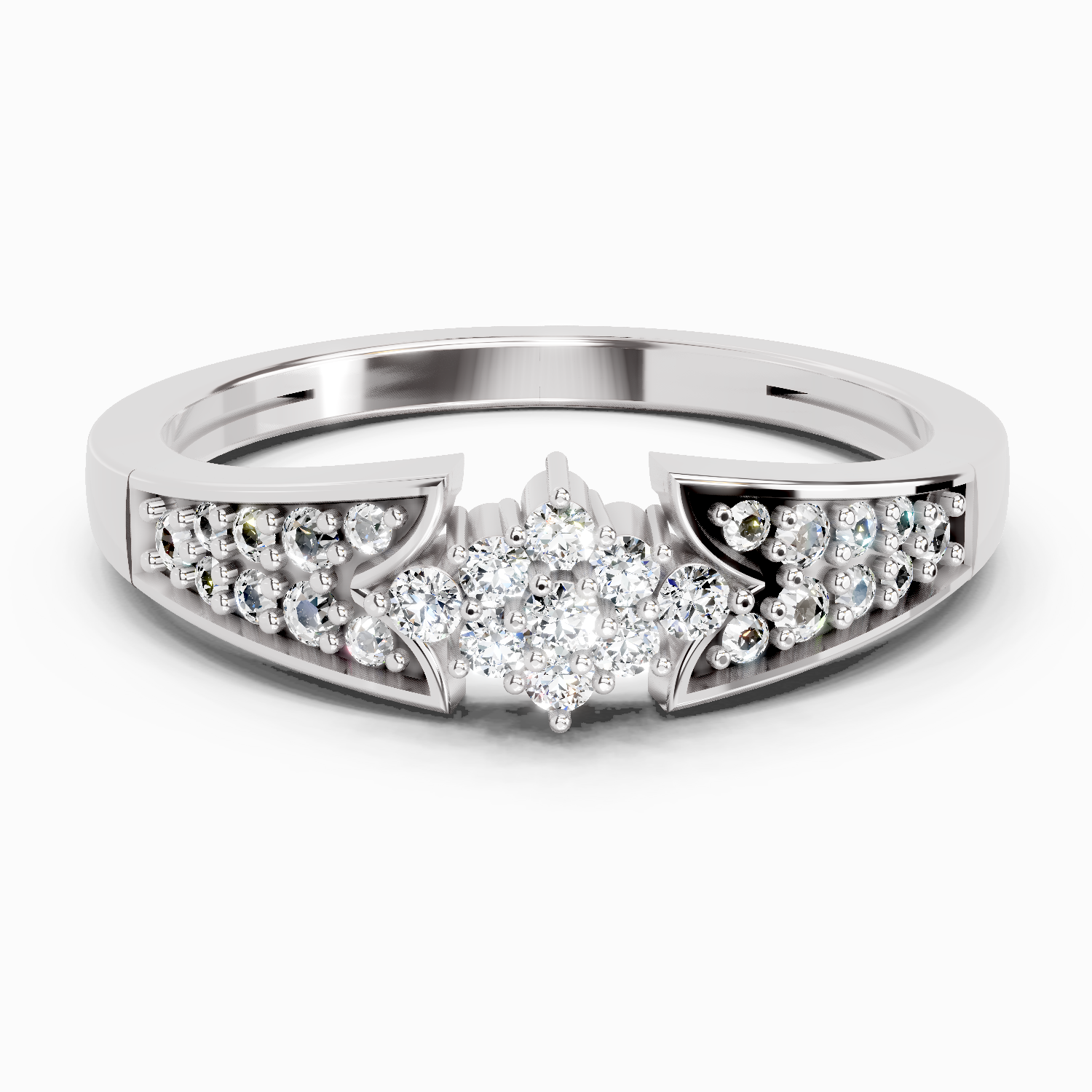 0.21 Ct Round Cluster Ring | 14K White Gold