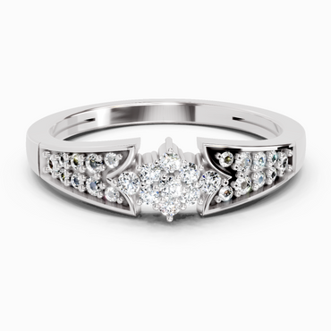 0.21 Ct Round Cluster Ring | 14K White Gold