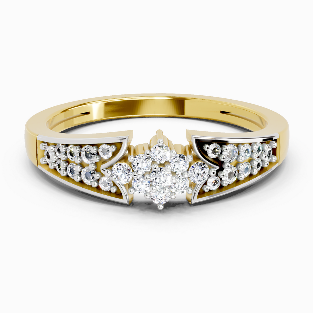 0.21 Ct Round Cluster Ring | 14K Yellow Gold