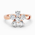 0.66 Ct Round Shape Flower Diamond Ring | 14K Rose Gold