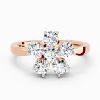 0.66 Ct Round Shape Flower Diamond Ring | 14K Rose Gold