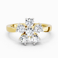 0.66 Ct Round Shape Flower Diamond Ring | 14K Yellow Gold