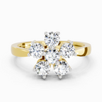 0.66 Ct Round Shape Flower Diamond Ring | 14K Yellow Gold