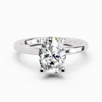 1.32 Ct Oval Solitaire Engagement| 14K White Gold