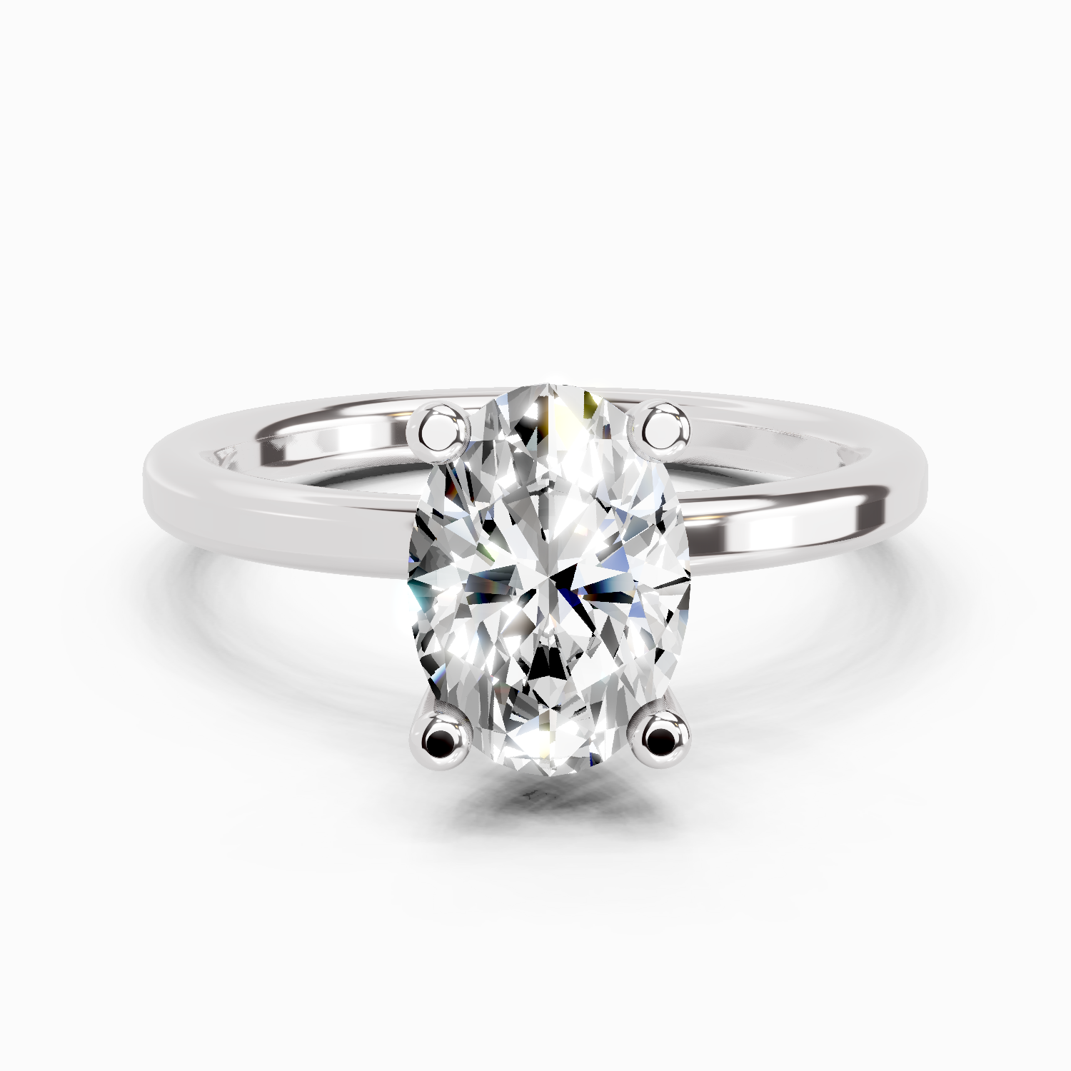 1.32 Ct Oval Solitaire Engagement| 14K White Gold