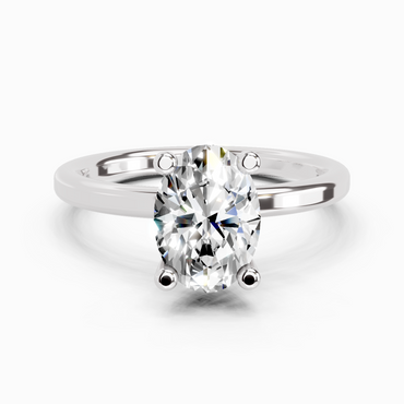 1.32 Ct Oval Solitaire Engagement| 14K White Gold