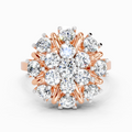 2.36 Ct Round Shape Diamond Cluster Ring | 14K Rose Gold