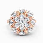 2.36 Ct Round Shape Diamond Cluster Ring | 14K Rose Gold