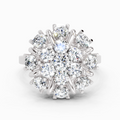 2.36 Ct Round Shape Diamond Cluster Ring | 14K White Gold