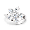1.55 Ct Round Shape Floral Diamond Ring | 14K White Gold