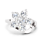 1.55 Ct Round Shape Floral Diamond Ring | 14K White Gold