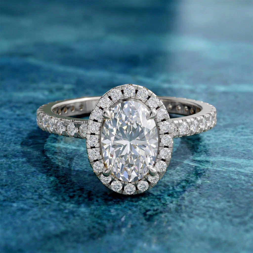 1.66 Carat Solitaire Lab Grown Diamond Ring In 14K Gold