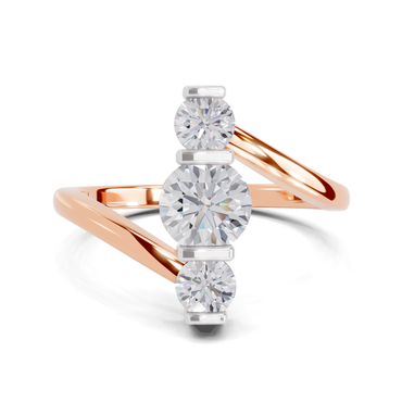 0.92 Carat Triastra Promise Engagement Ring | 14K Rose Gold