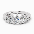 1.14 Ct Pear Shape 5 Stone Diamond Ring | 14K White Gold