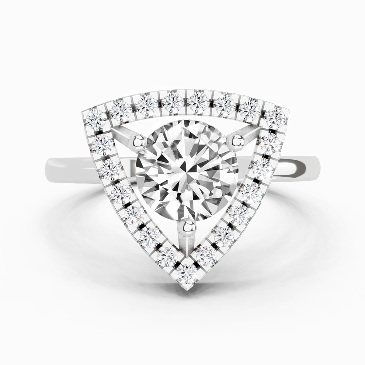 1.34 Ct Round Shape Diamond Ring | 14K White Gold