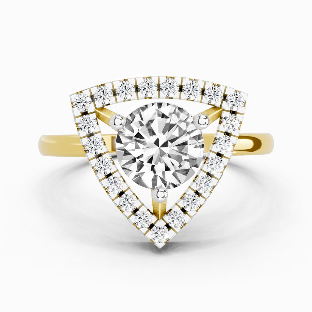 1.34 Ct Round Shape Diamond Ring | 14K Yellow Gold