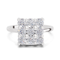 1.04 Carat Eternity Tiles Promise Engagement Ring | 14K White Gold