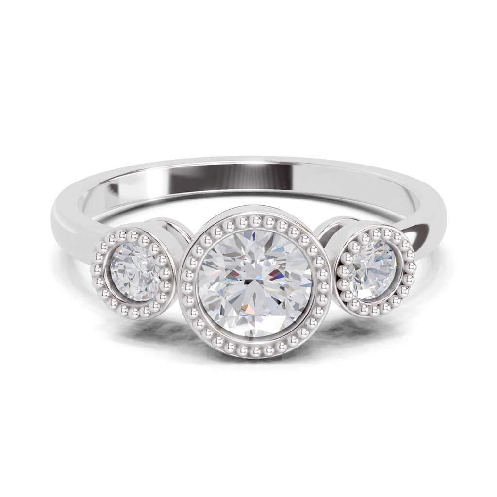 0.71 Carat Sovereign Petal Promise Engagement Ring | 14K White Gold