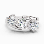 1.14 Ct Round Three Stone Ring | 14K White Gold