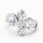1.63 Ct Round Four Stone Ring | 14K White Gold