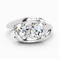 1.5 Ct Round Two Stone Ring | 14K White Gold
