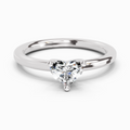0.23 Ct Heart Solitaire Ring | 14K White Gold