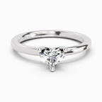 0.23 Ct Heart Solitaire Ring | 14K White Gold
