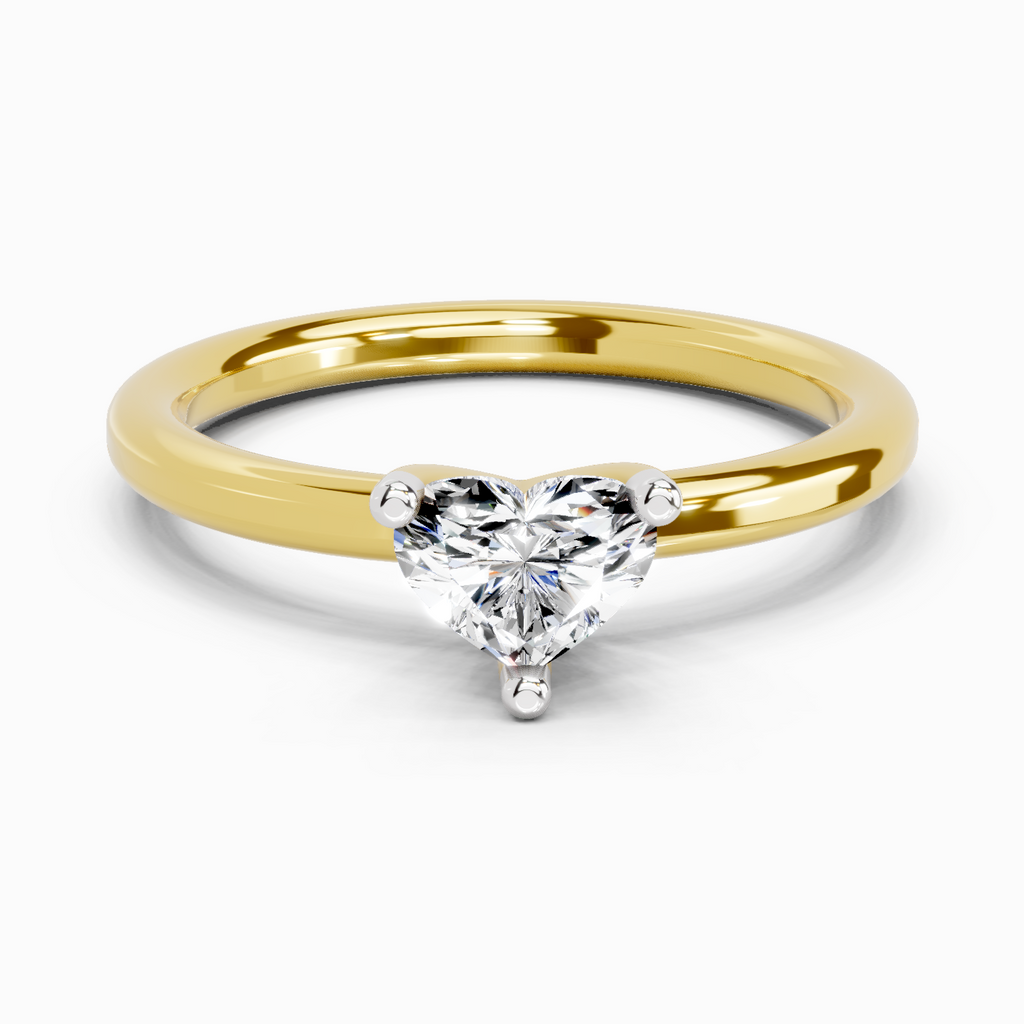0.23 Ct Heart Solitaire Ring | 14K Yellow Gold