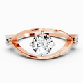 Sparkles Lab Grown Diamond 0.16 Carat Round Shape Evil Eye Solitaire Ring| 14K Rose Gold