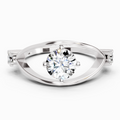 Sparkles Lab Grown Diamond 0.16 Carat Round Shape Evil Eye Solitaire Ring| 14K White Gold