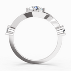 Sparkles Lab Grown Diamond 0.16 Carat Round Shape Evil Eye Solitaire Ring| 14K White Gold