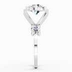 Sparkles Lab Grown Diamond 0.16 Carat Round Shape Evil Eye Solitaire Ring| 14K White Gold