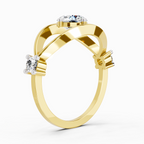 Sparkles Lab Grown Diamond 0.16 Carat Round Shape Evil Eye Solitaire Ring| 14K Yellow Gold