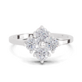 0.76 Carat Starflower promise Engagement Ring | 14K White Gold