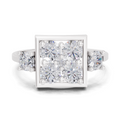0.95 Carat Crystal Court Promise Engagement Ring | 14K White Gold