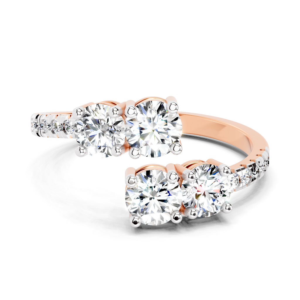 0.83 Carat Eternal Embrace Promise Engagement Ring | 14K Rose Gold
