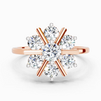 0.9 Ct Round Starburst Ring | 14K Rose Gold