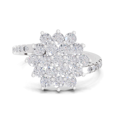 0.93 Carat Snowfall Cluster Promise Engagement Ring | 14K White Gold