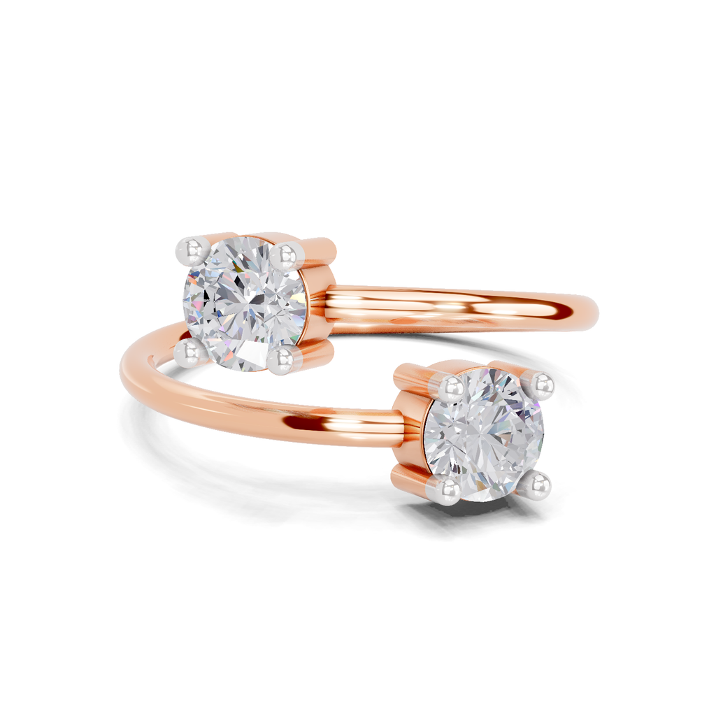 0.8 Carat Twirl of Light Promise Engagement Ring | 14K Rose Gold