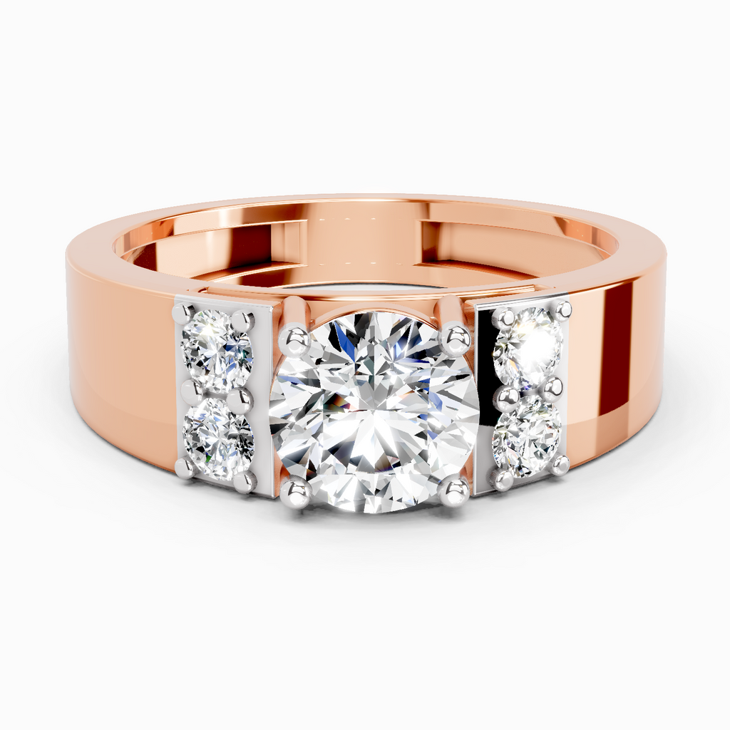 1.42 Ct Round Shape Dimaond Ring | 14K Rose Gold