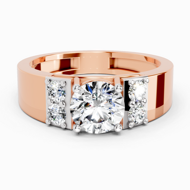 1.42 Ct Round Shape Dimaond Ring | 14K Rose Gold